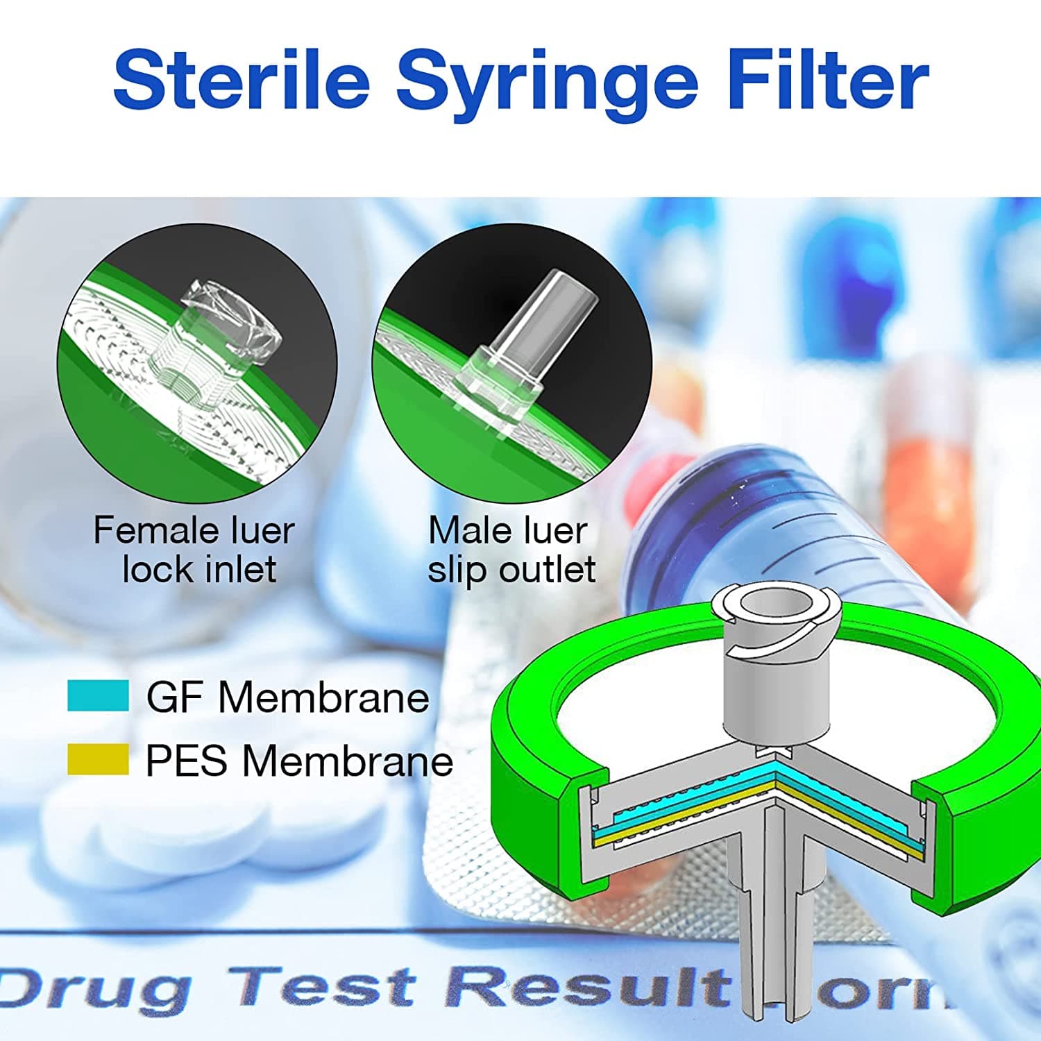 supplier 25mm 13mm PVDF hplc syringe filters